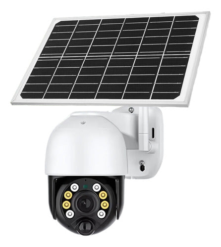 Cámara De Seguridad Con Panel Solar Ip66 Domo Exterior Hd