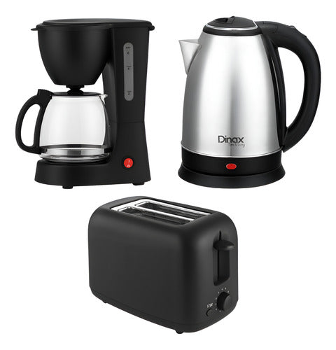 Combo Pava Eléctrica Tostadora Y Cafetera Semi Automática