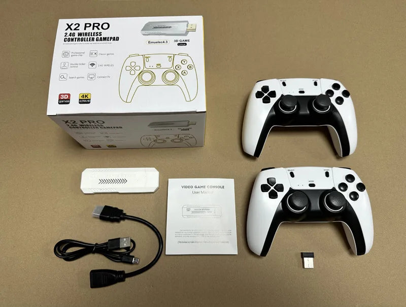 X2 PRO Retro Game console 4K 3D home gaming arcade wireless retro TV Home game console GD10 Game Stick For PSP PS1 GBA 