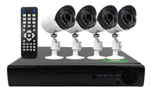 Kit X4 Cámaras De Seguridad Con Dvr Exterior Interior 1080p