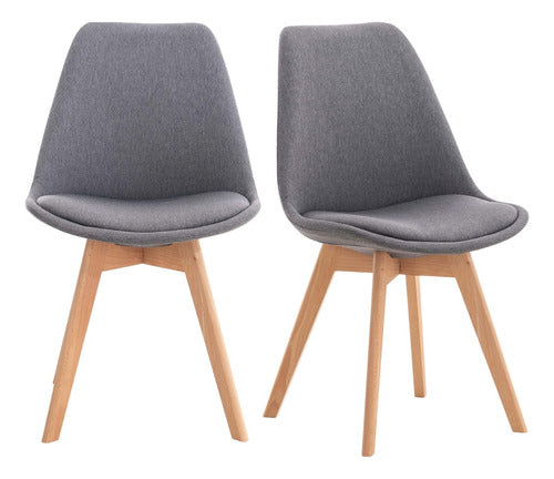 Sillas Tulip Tapizada Con Almohadón X2 Unidades Patas Madera