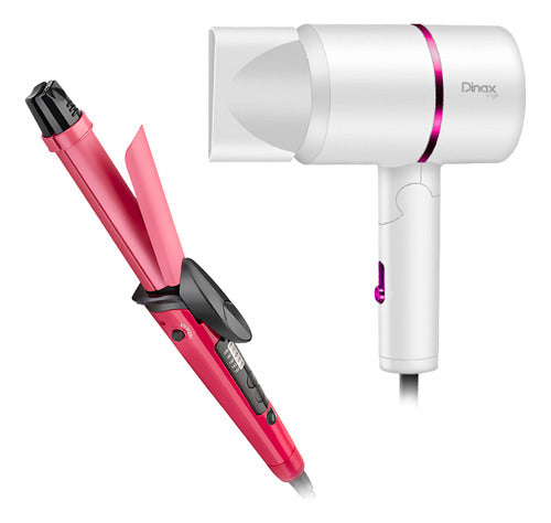 Kit Secador De Pelo Planchita Buclera 2 En 1 Combo Cabello