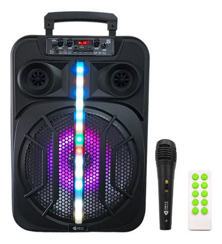 Parlante Portátil Luces Led Rgb Bluetooth Karaoke Micrófono