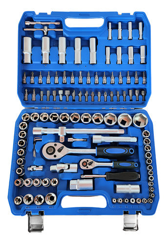 Set De Herramientas Manuales X108 Piezas Llave Tubo Caja Kit