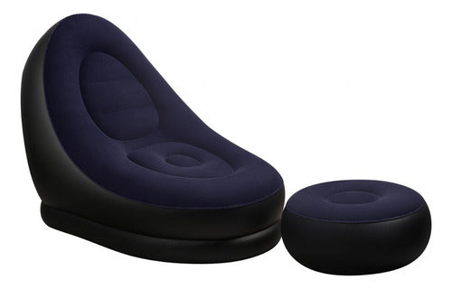 Sofá Sillón Inflable Con Reposapiés Ultra Cómodo Tipo Puff