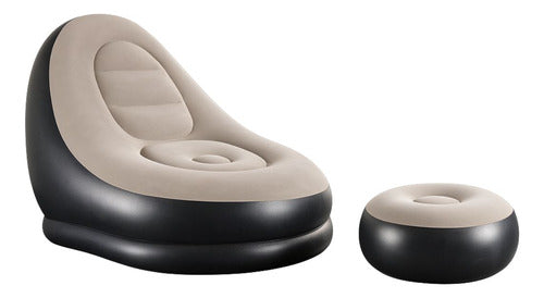 Sofá Sillón Inflable Con Reposapiés Ultra Cómodo Tipo Puff