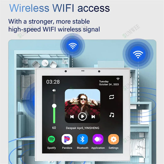 Smart Audio System TUYA Home Sound in Wall Amplifier Android 11 system WiFi Bluetooths Amp with Stereo Ceiling Speaker Kit Hotel